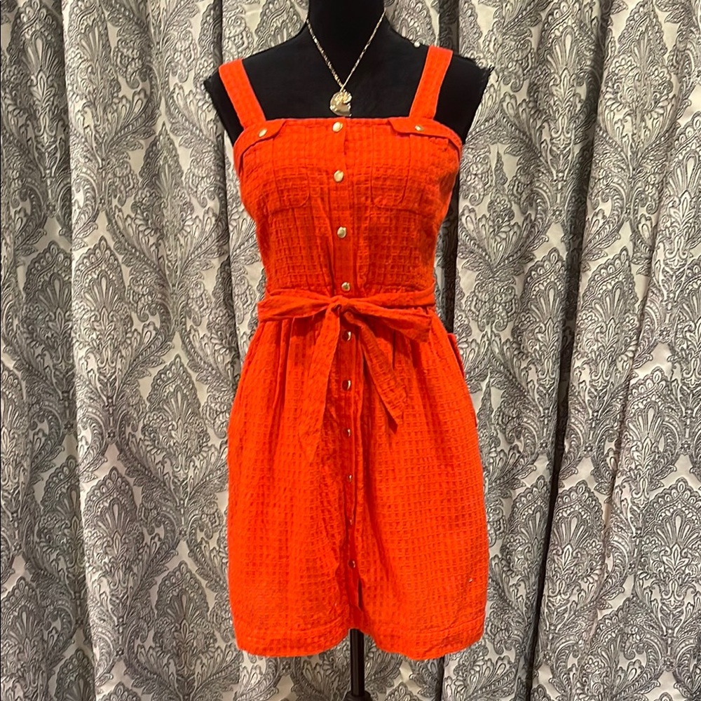 Size 2 LIEFSDOTTIR COTTON ORANGE DRESS